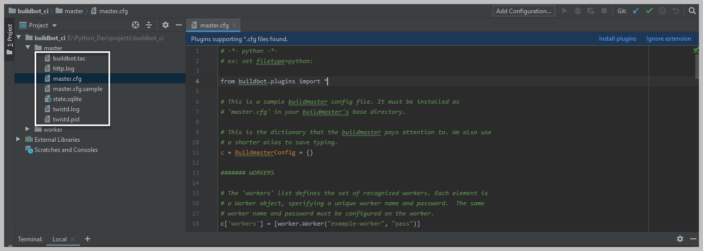 BuildBot Config File