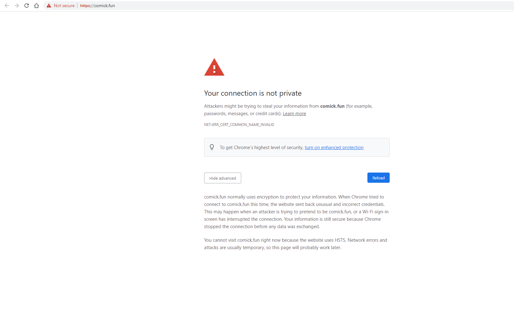 Error screenshot