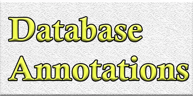 database annotations, data annotations