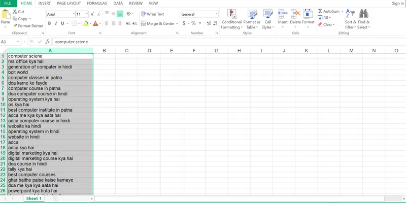 spreadsheet