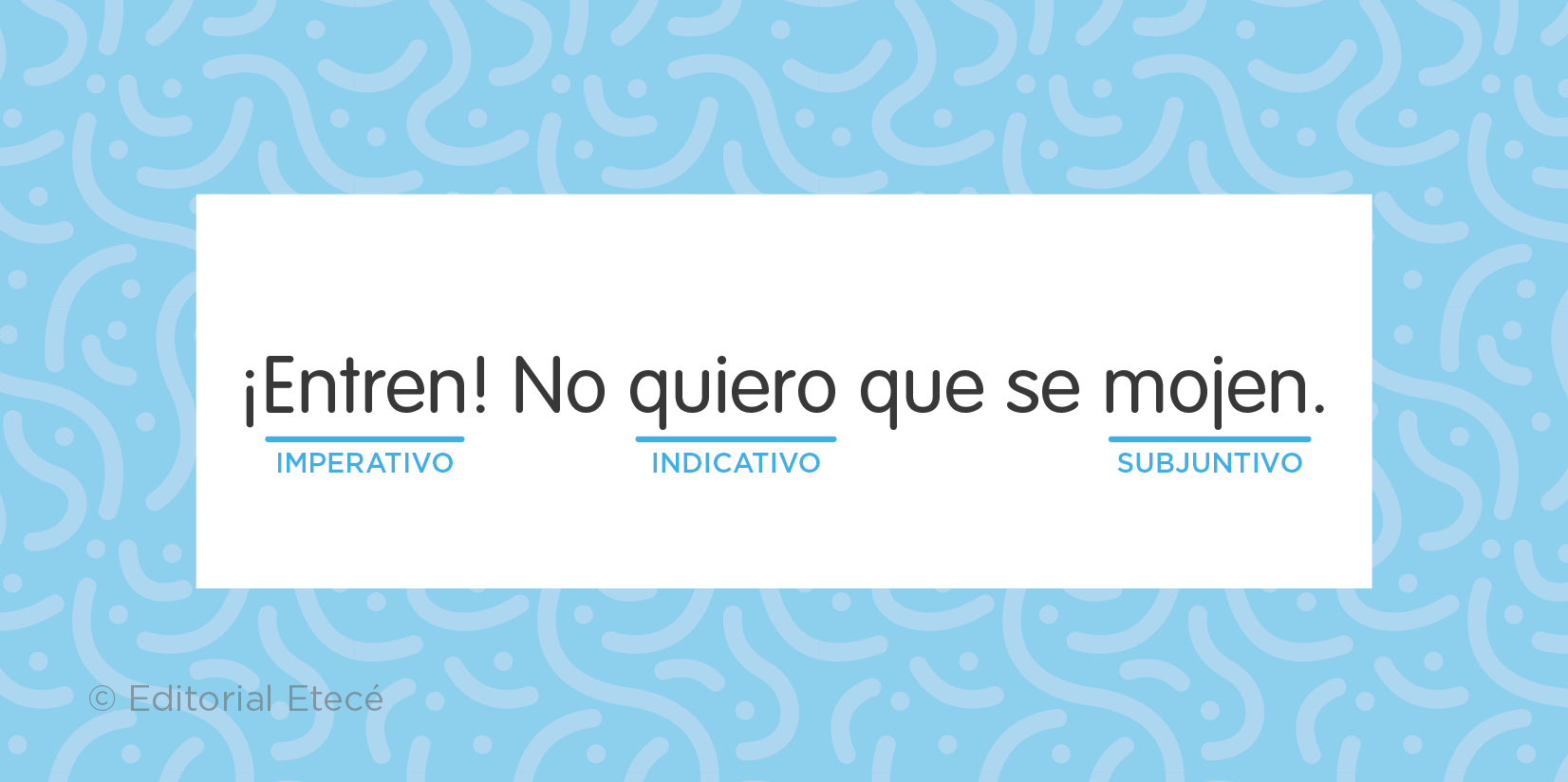 Oración con verbos en imperativo, indicativo y subjuntivo