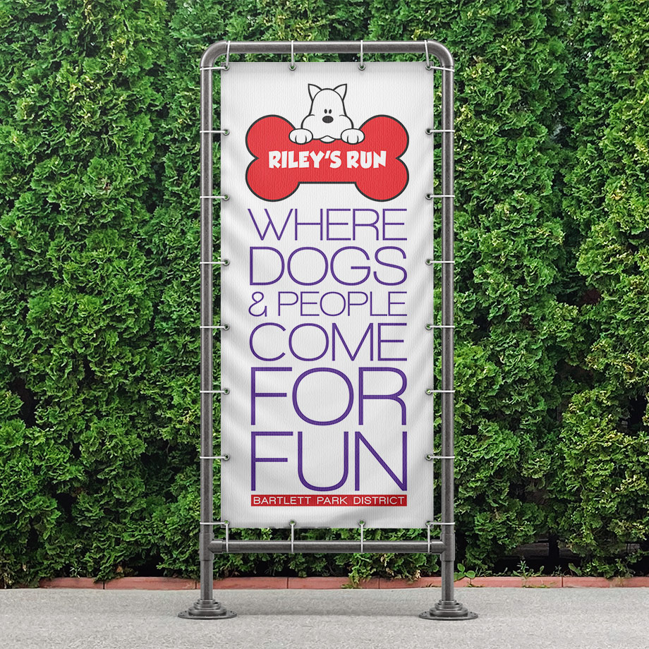 BPD Riley's Run Dog Park Vertical Banner Design