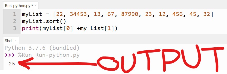Output for min-sum in python