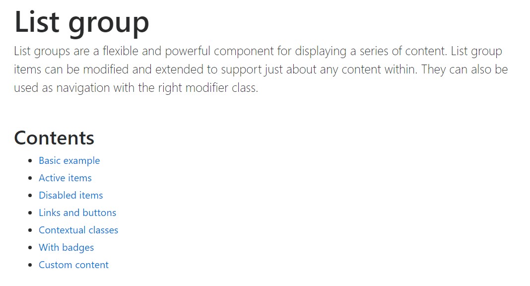 Bootstrap list formal information