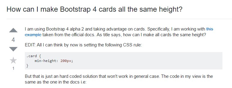 Insights on how can we build Bootstrap 4 cards just the very same tallness?