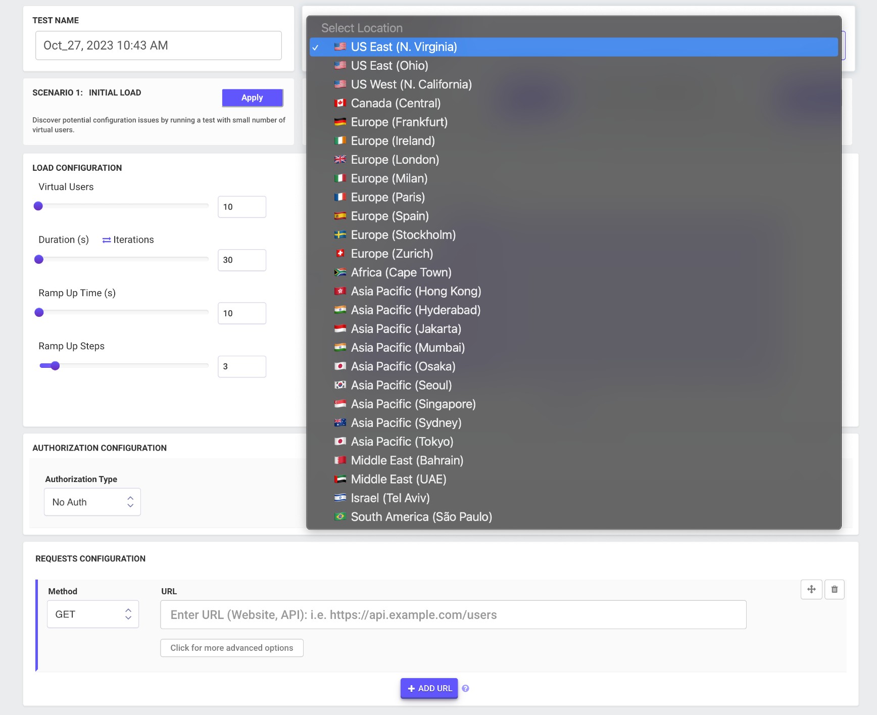 Globally Available Cloud Testing Locations