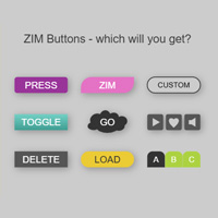 Random Buttons on the Canvas made with ZIM JavaScript HTML Canvas Interactive Media Framework - ZIMjs