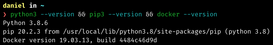 print resultado do python pip docker