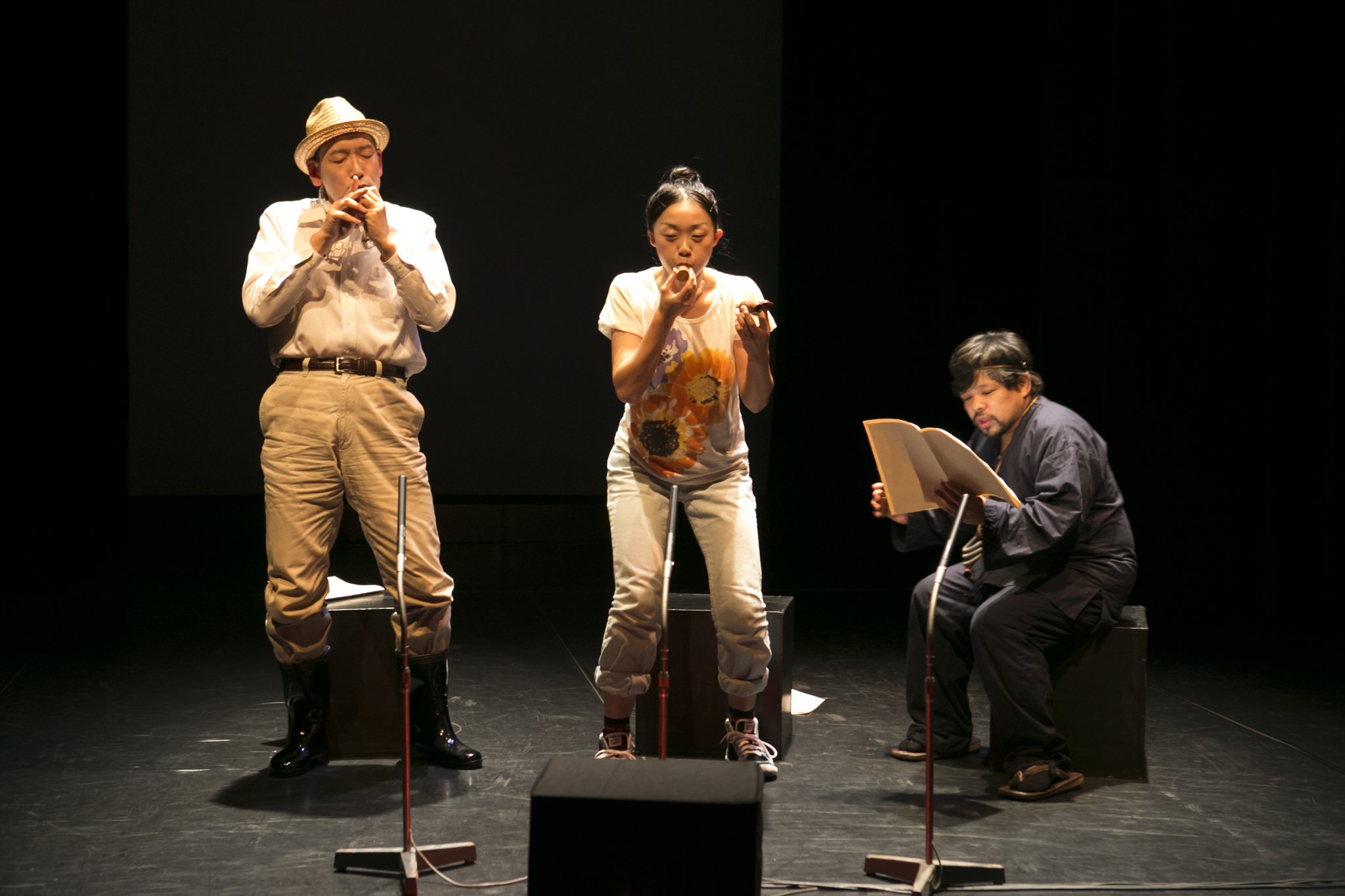 reading evolution　マリンバと物語の響演　『寿歌Ⅳ　火の粉のごとく星に生まれよ』_舞台写真