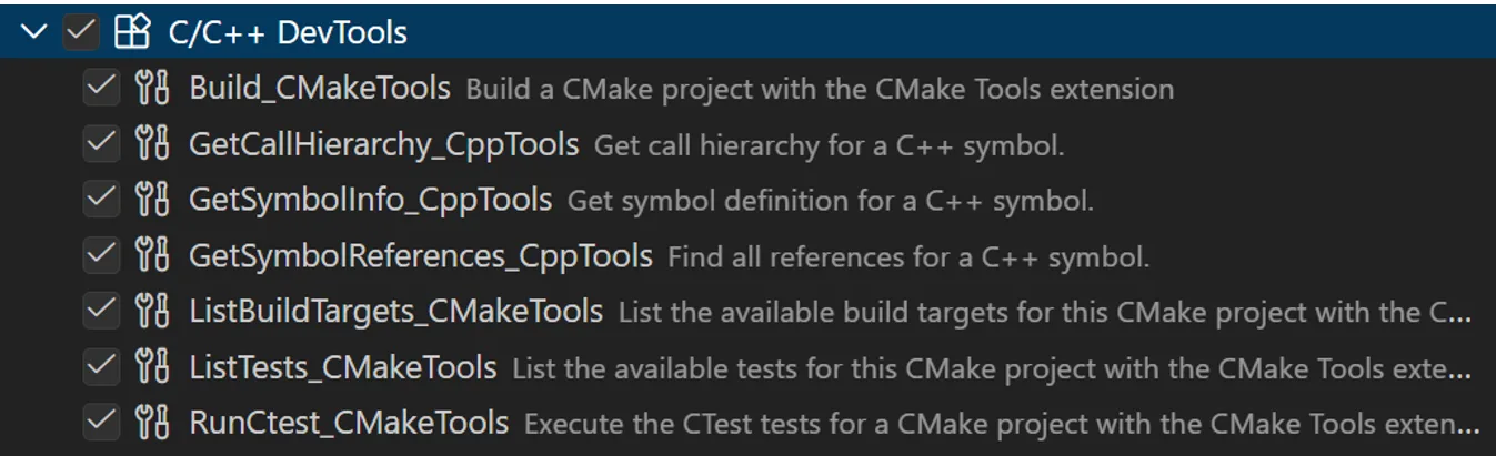 C++ symbol context and CMake build configuration awareness for GitHub Copilot in VS Code