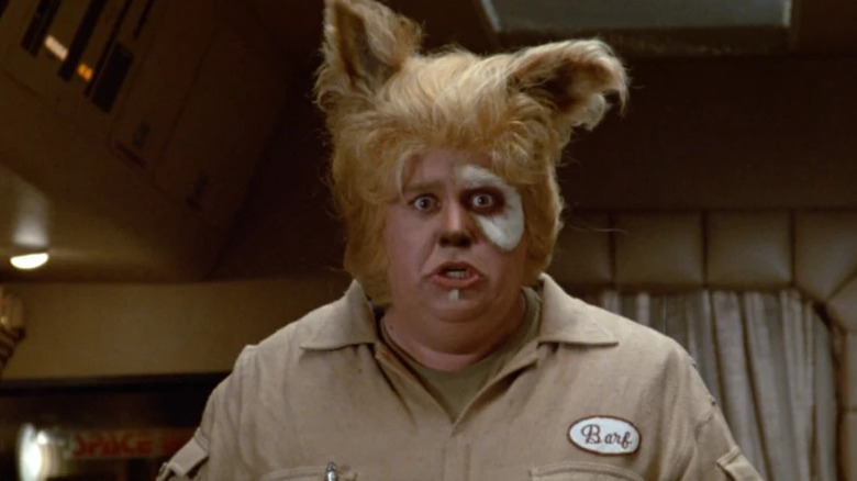 John Candy as Barf looks perplexed or worried in Spaceballs
