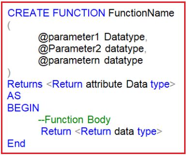 Scalar Value Function in SQL Server