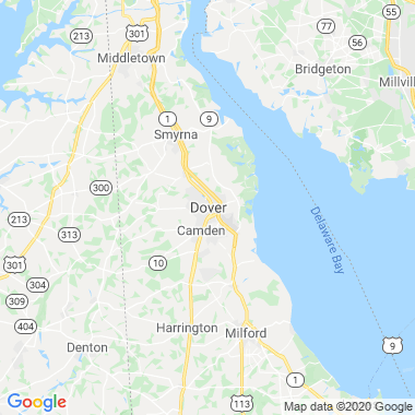 Dover, DE Dumpster Service Area Map