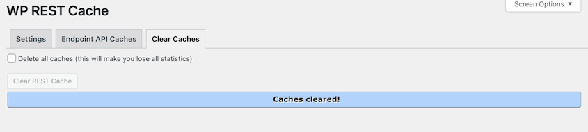 Limpar a cache da API REST