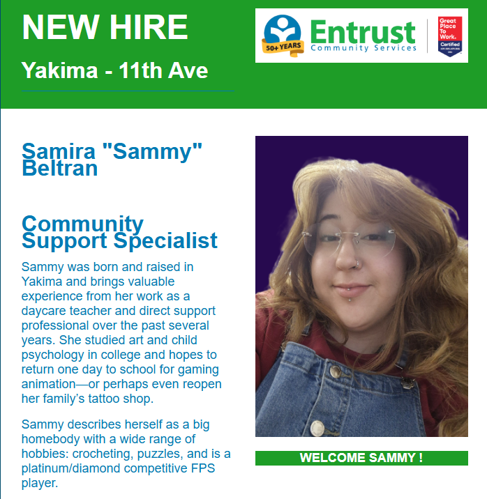 Samira "Sammy" Beltran joins Yakima - 11th Ave Office