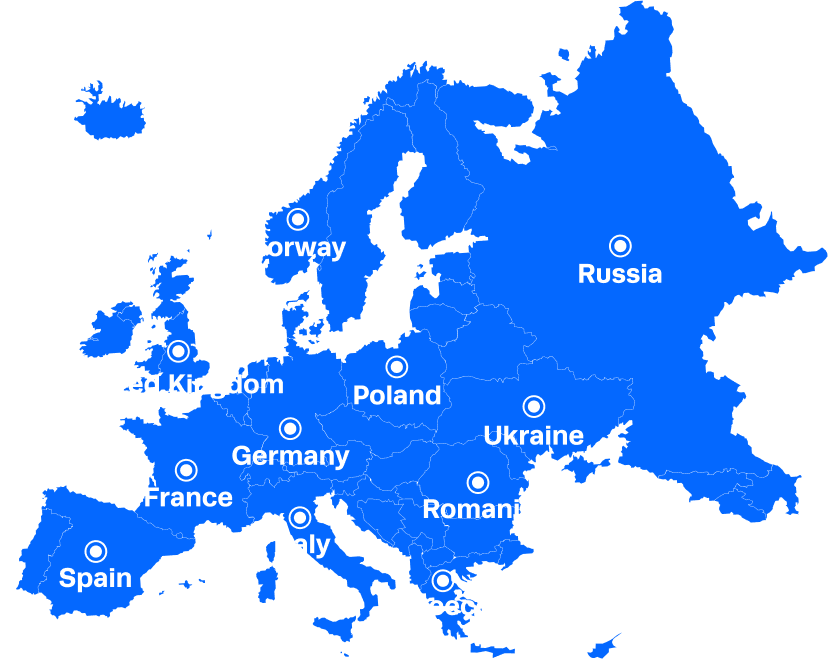 Map_Regionwide_Unlimited & Fixed eSIM Europe covers 99%