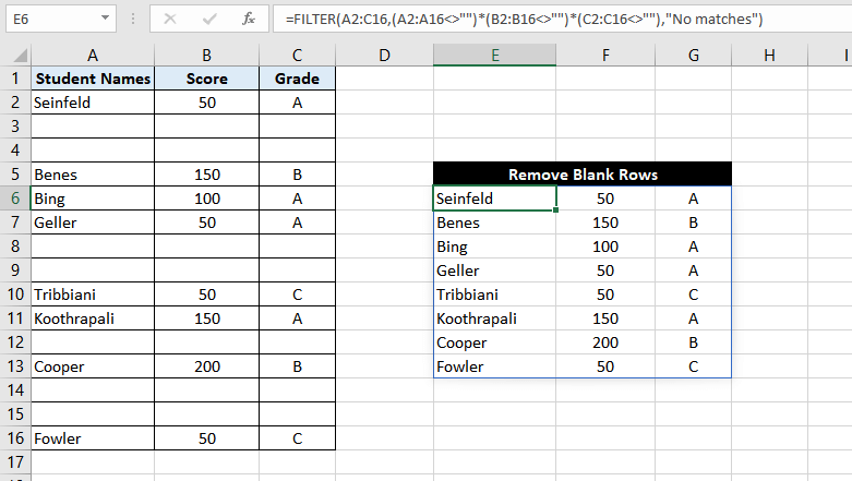 Excel FILTER Function – How To Use 10 Filtering Blank Records Using the FILTER function