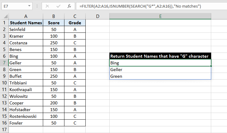 Excel FILTER Function – How To Use 6 Filtering with Wildcards Using the FILTER function
