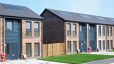 Affordable housing units with solar panels