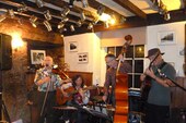 FiddleBop c. 2012, with Karl Wagner on bass