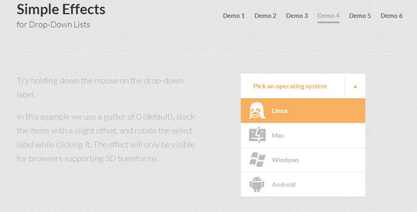Simple Dropdown Effects