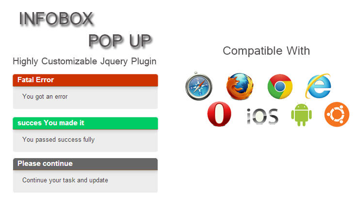 Simple jQuery Popup Plugin with Easing Effects - Infobox
