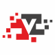 V Letter Pixel Logo