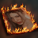 Burning Photo Image Template