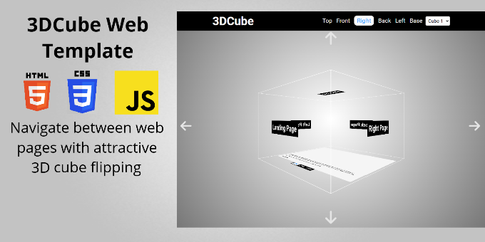 3D Cube Web Template | HTML CSS JavaScript