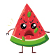 Angry Watermelon Slice Character