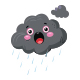 Shocked Grey Rain Cloud Character