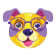 Adorable Puppy with Purple Glasses Illustration