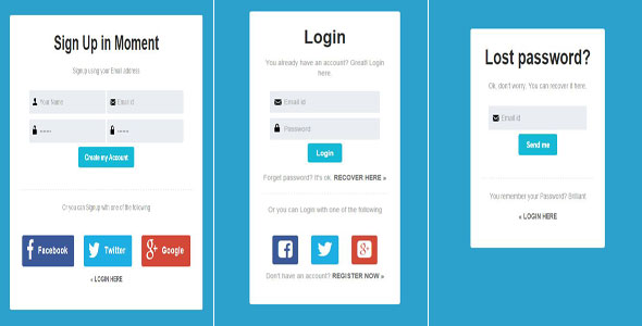 Flat User Interface Login Form