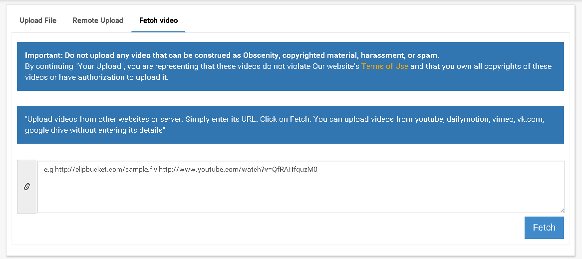 Video Fetcher for Clipbucket