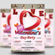 Valentine's Day Party Flyer + Invitation Card