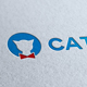 Cat Blue Pets Store Logo Template