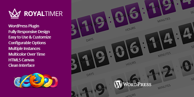 RoyalTimer - Multicolor Countdown Timer WordPress Plugin