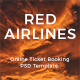 Red Airlines Online Air Ticket Booking PSD Template