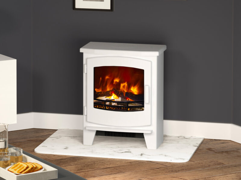 Elgin & Hall Beacon Small Electric Log Burner White