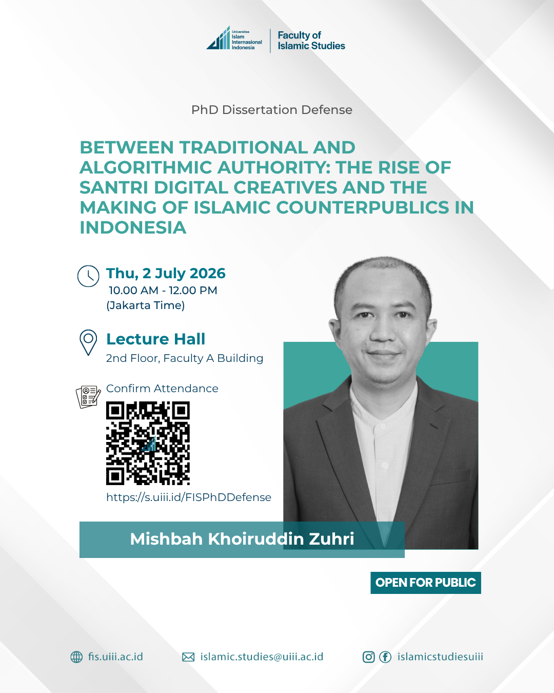 PhD Dissertation Defense: Mishbah Khoiruddin Zuhri