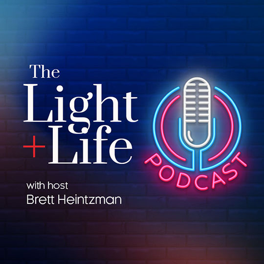 Podcast Square Light and Life Bookstore. Light Your Path. Picture of an open Bible.