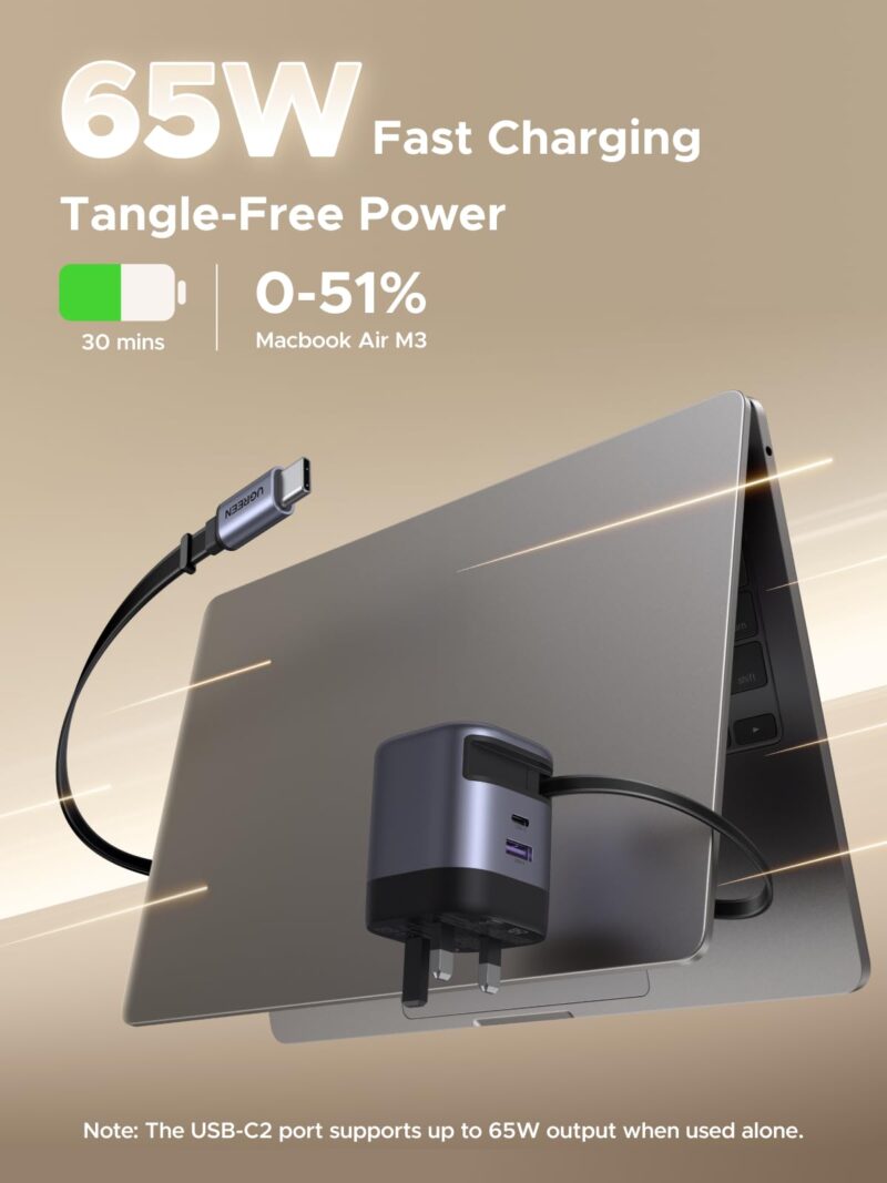 UGREEN Nexode Charger Retractable USB-C Cable 65W UGREEN Nexode Charger Retractable USB-C Cable 65W