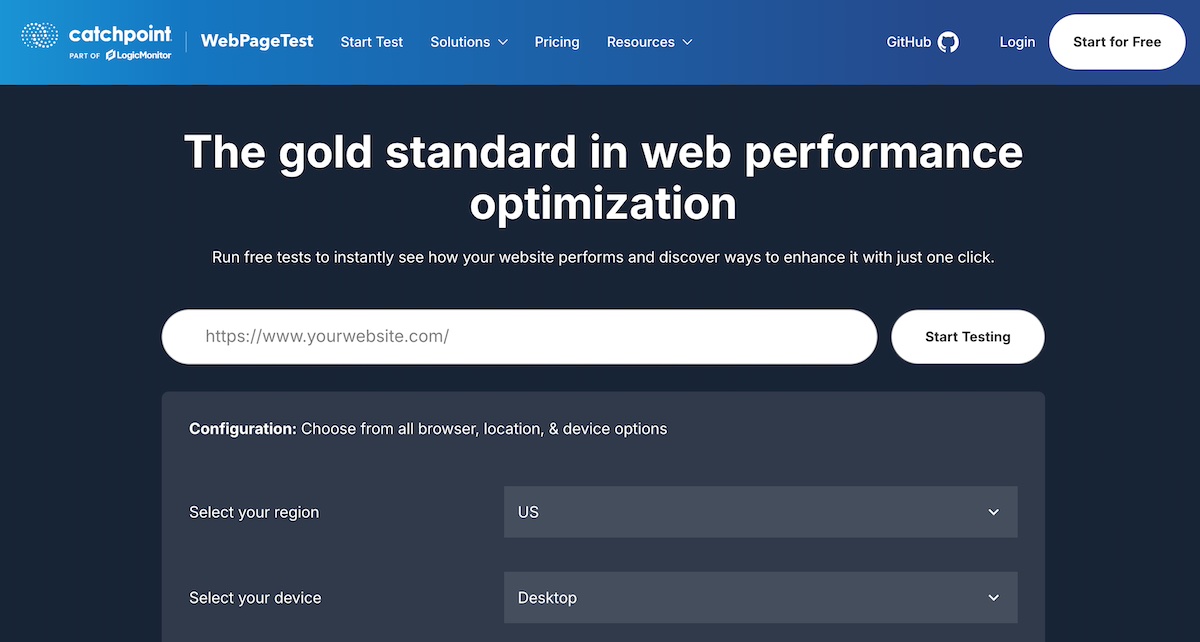 WebPageTest 網頁速度測試工具