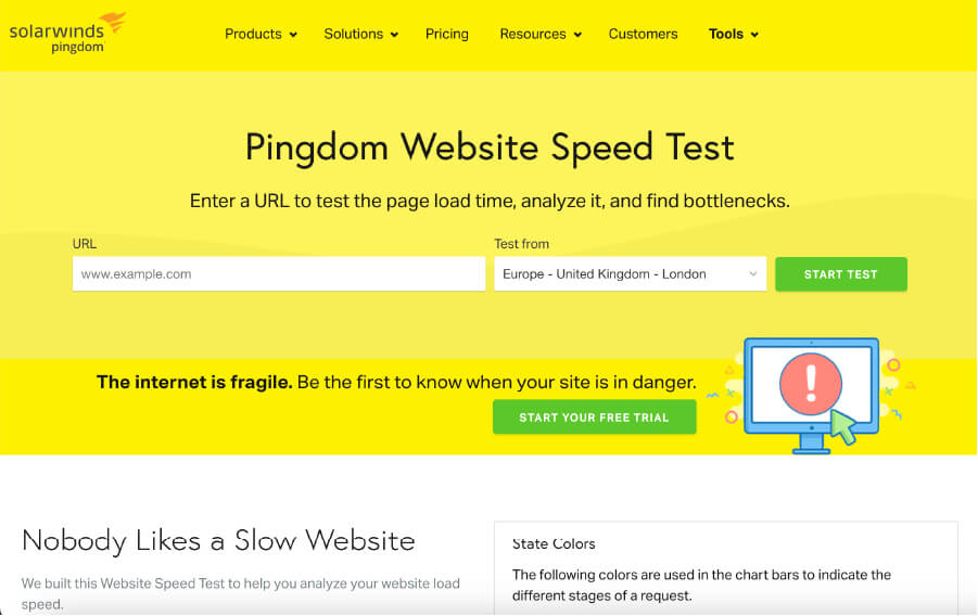 Pingdom 網頁速度測試工具