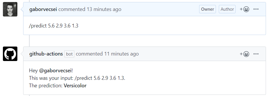 sample comment prediction