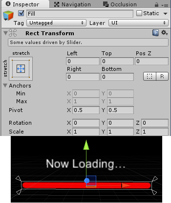 LoadingSliderのFillのインスペクタ