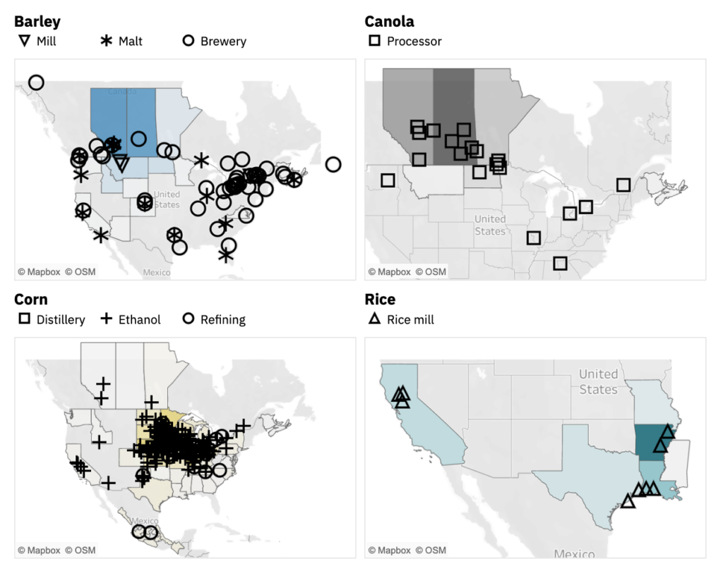 Cultivating alternative proteins from commodity crop sidestreams 6 Regional triangulation dashboard image to clickthrough for full interactive dashboard