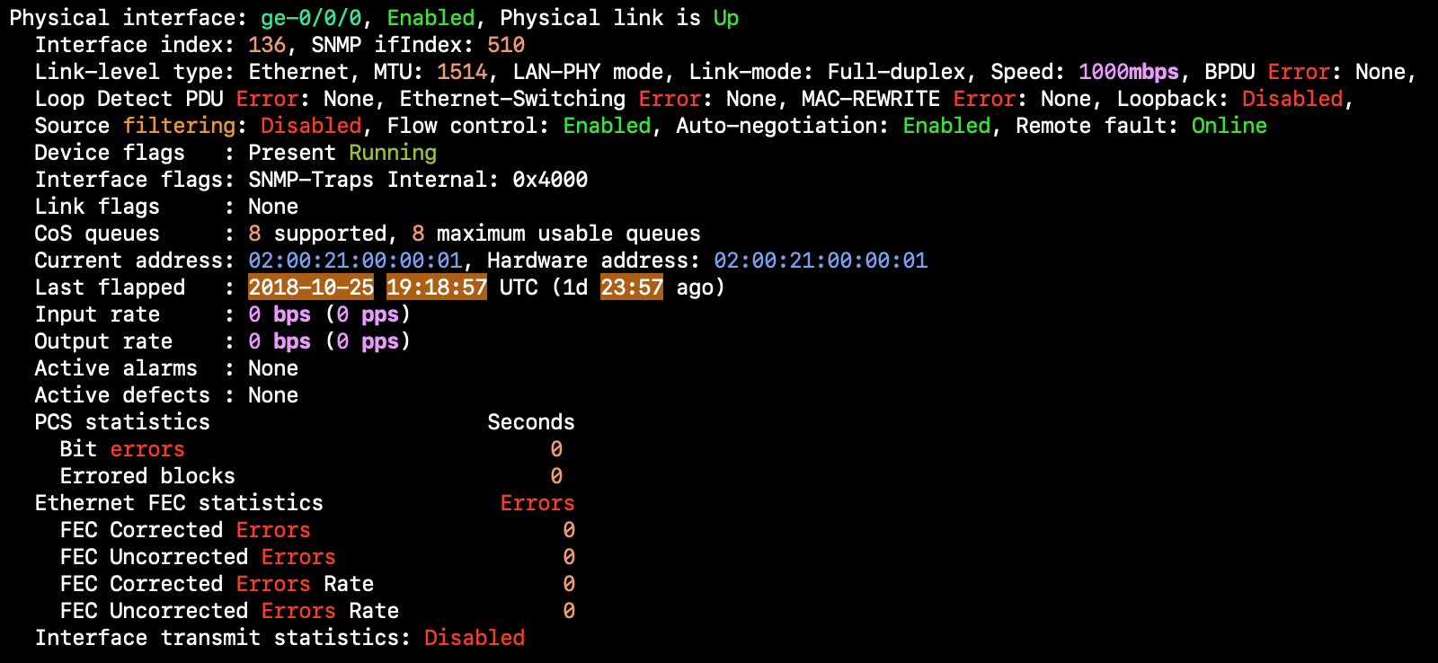 Example output alt text