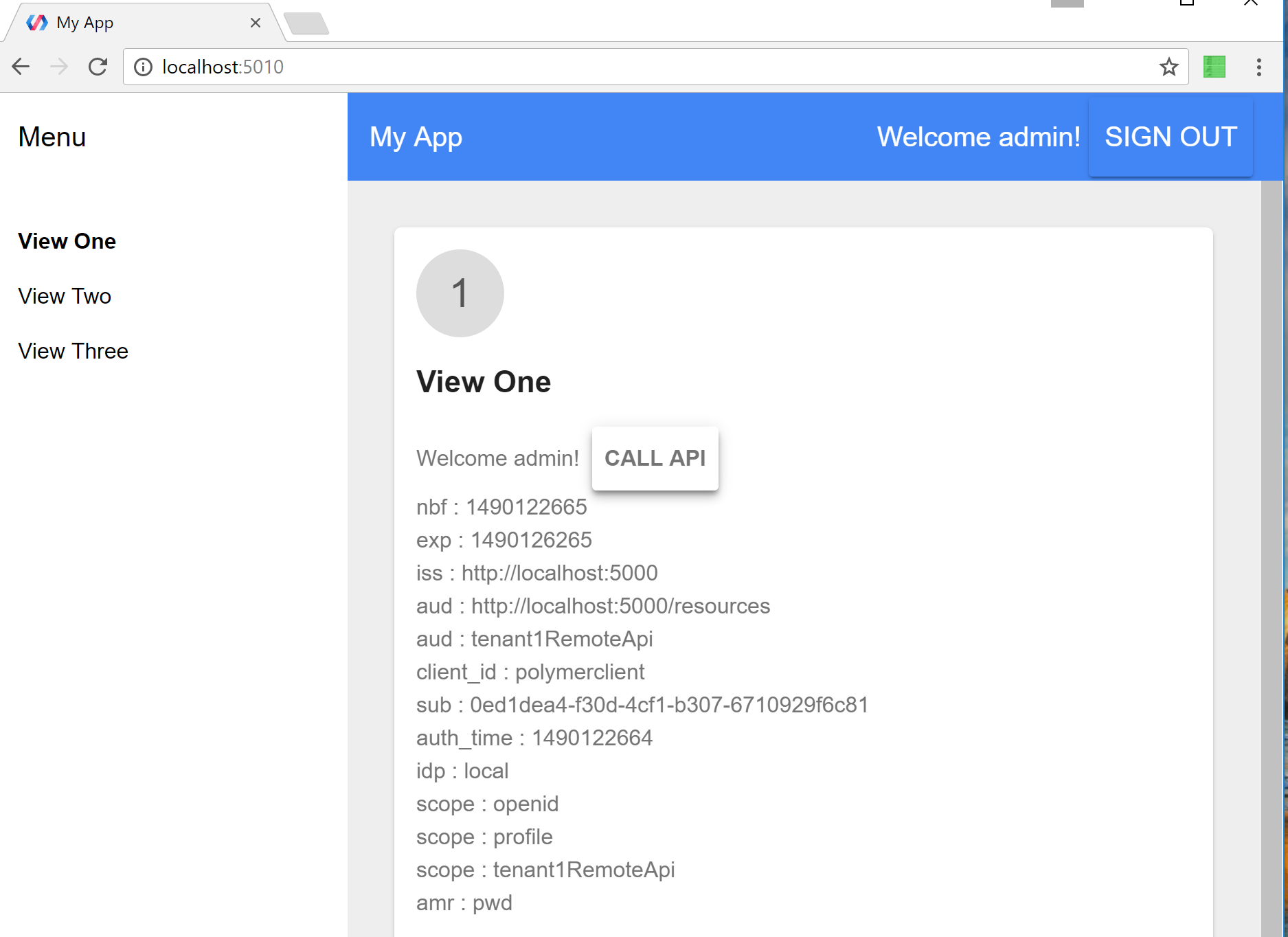 ploymer html client api call screen shot