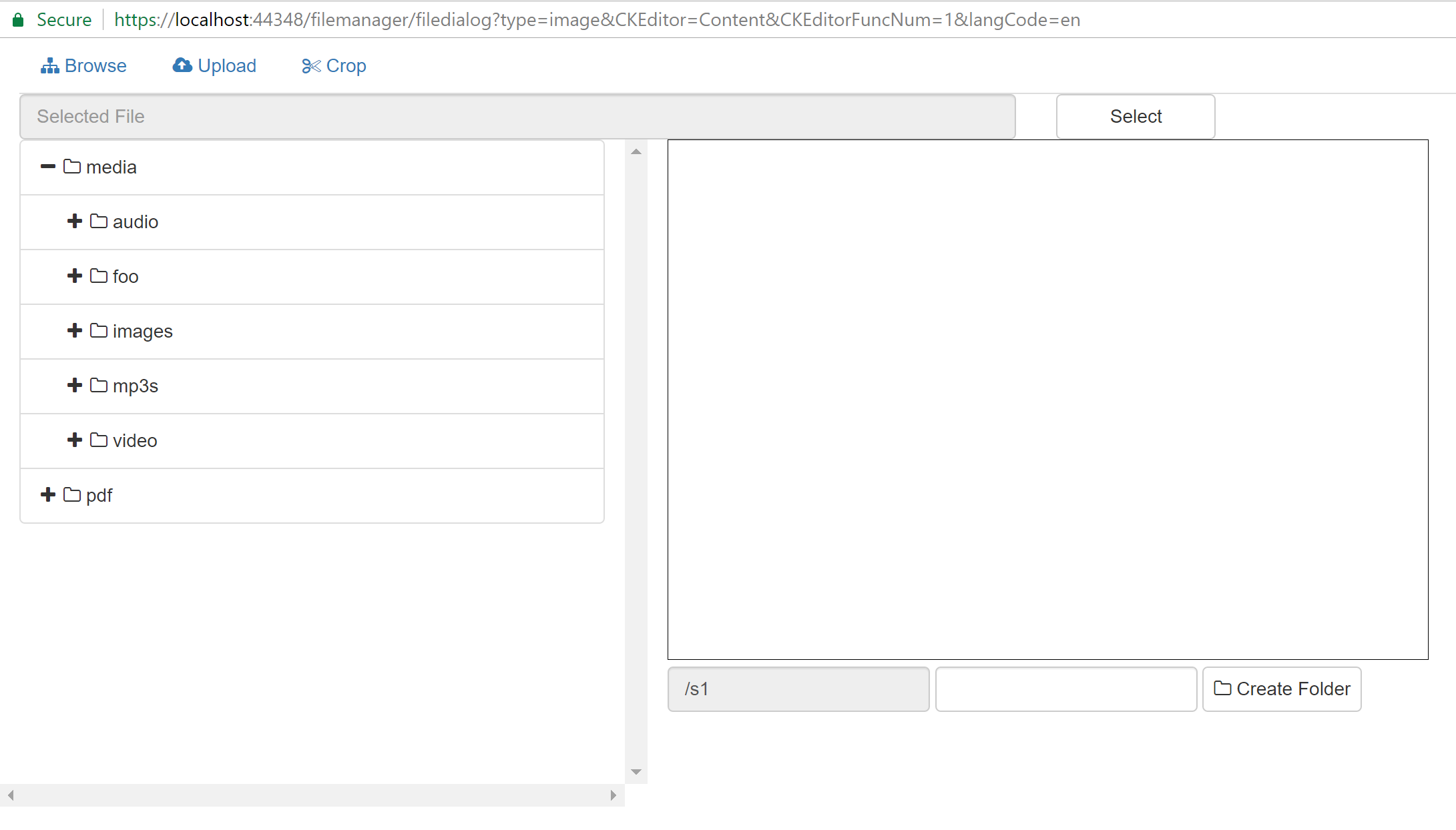 file browser Screen shot